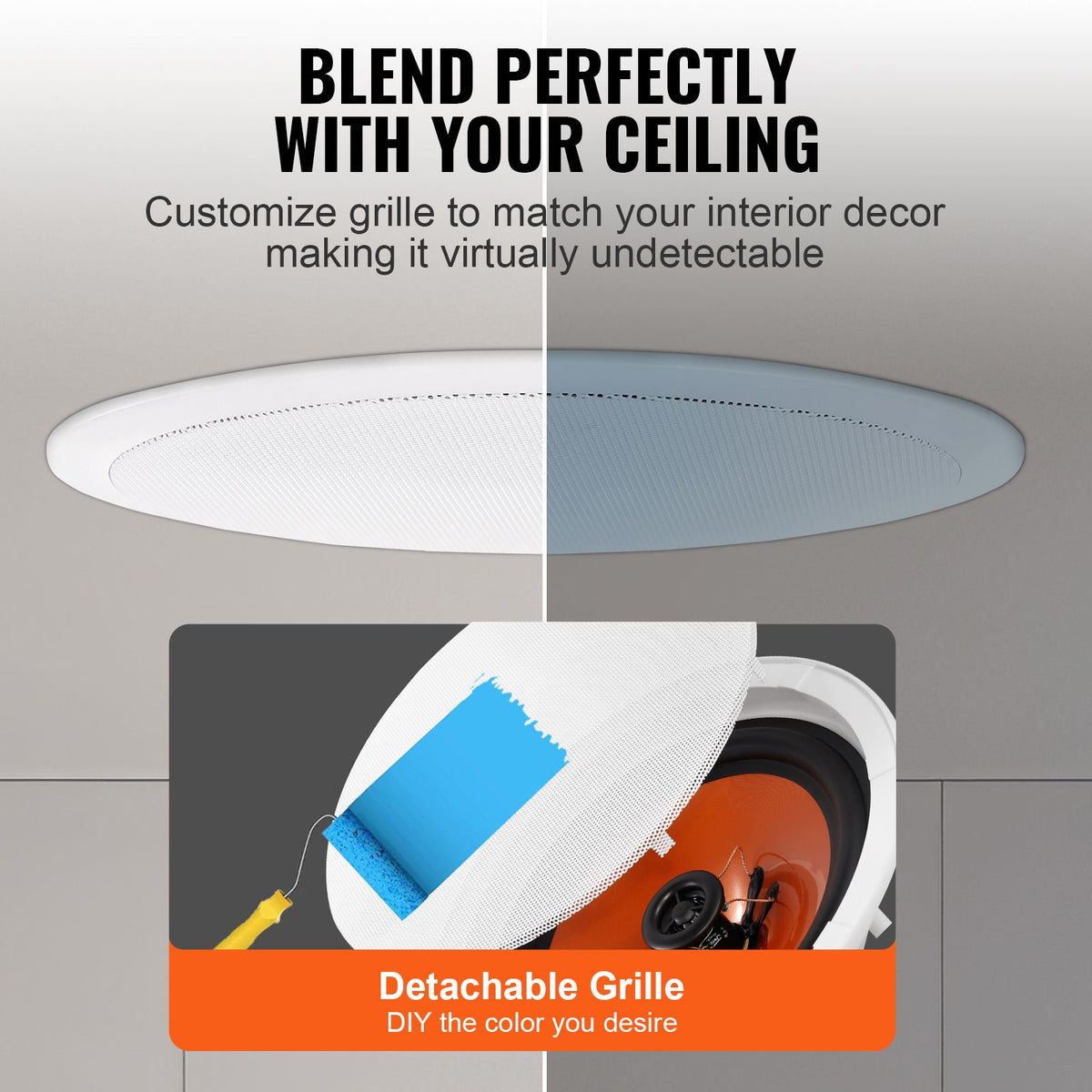 4 PCs 203.2 mm in Ceiling Speakers, 100-Watts, Flush Mount Ceiling & in-Wall Speakers