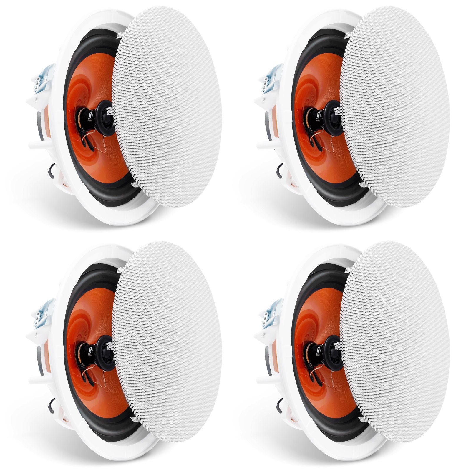 4 PCs 203.2 mm in Ceiling Speakers, 100-Watts, Flush Mount Ceiling & in-Wall Speakers System with 8ΩImpedance 89dB Sensitivity, for Home Kitchen Living Room Bedroom or Covered Outdoor Porches