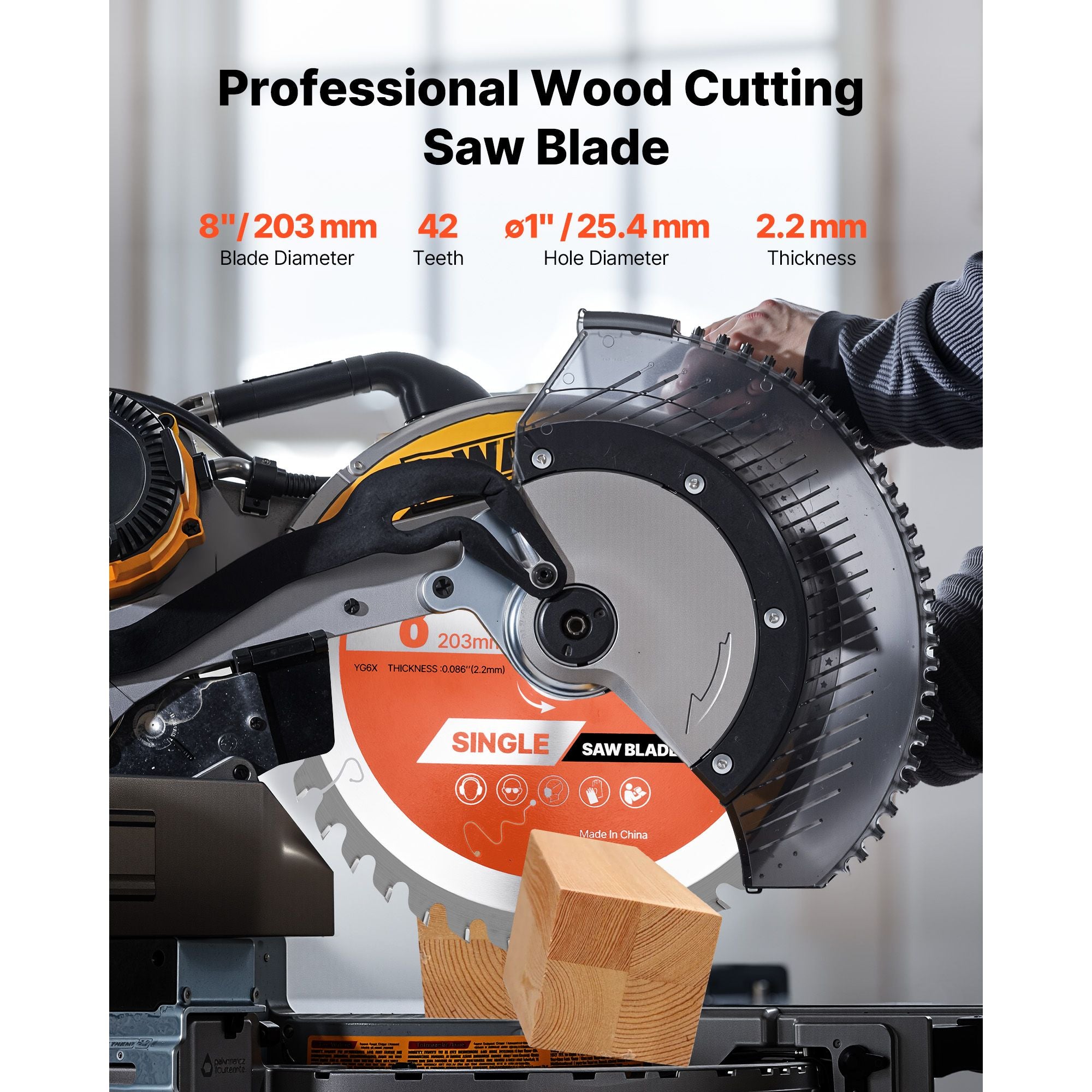 203mm Circular Saw Blade 42T Alloy Wood Cutting Blade 25.4mm Arbor