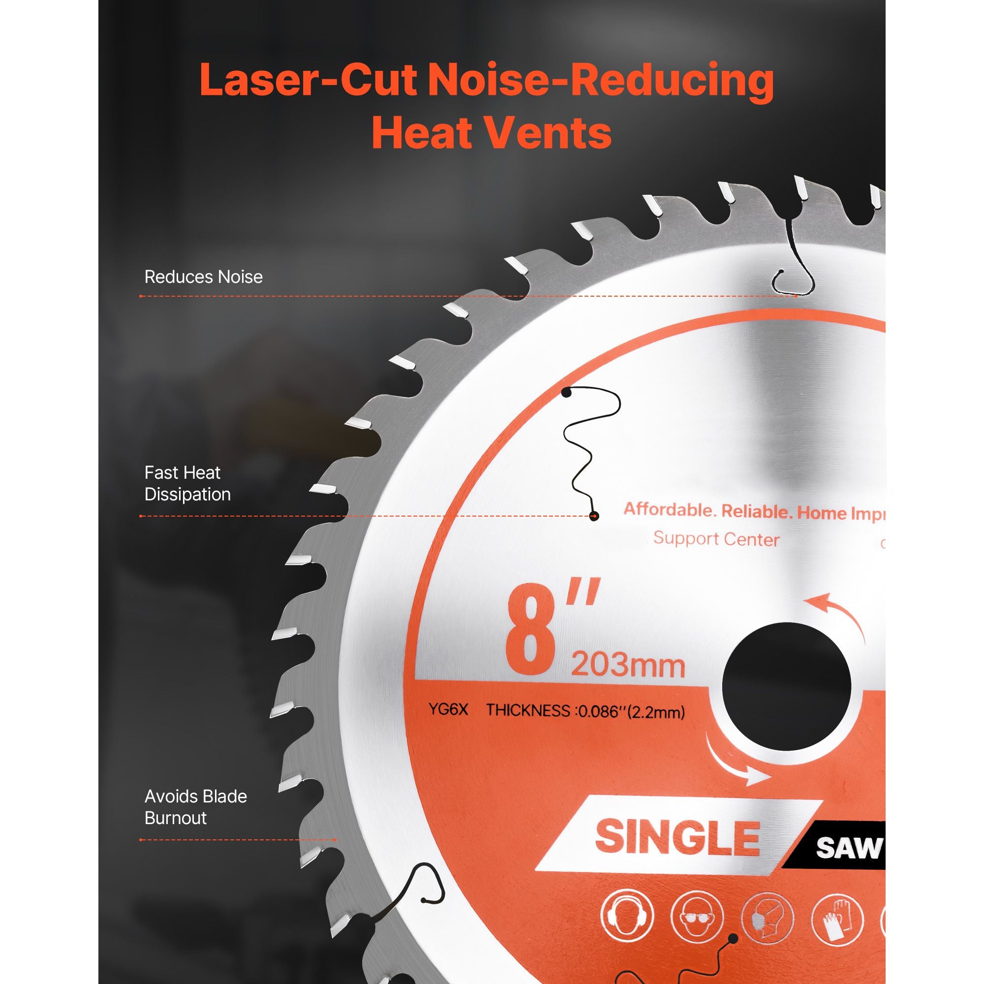 203mm Circular Saw Blade 42T Alloy Wood Cutting Blade 25.4mm Arbor