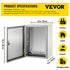 Steel Electrical Box 16'' x 12'' x 8'' Electrical Enclosure Box, Carbon Steel Hinged Junction Box, IP65 Weatherproof Metal Box Wall-Mounted Electronic Equipment Enclosure Box with Mounting Plate