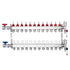 12-Branch Radiant Heat Manifold, 1/2" PEX Tubing Manifold, Stainless Steel PEX Manifold for Hydronic Radiant Floor Heating, Radiant Heat PEX Manifold Kit with 1/2" Adapters Included