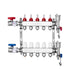 5-Branch Radiant Heat Manifold, 1/2" PEX Tubing Manifold, Stainless Steel PEX Manifold for Hydronic Radiant Floor Heating, Radiant Heat PEX Manifold Kit with 1/2" Adapters Included