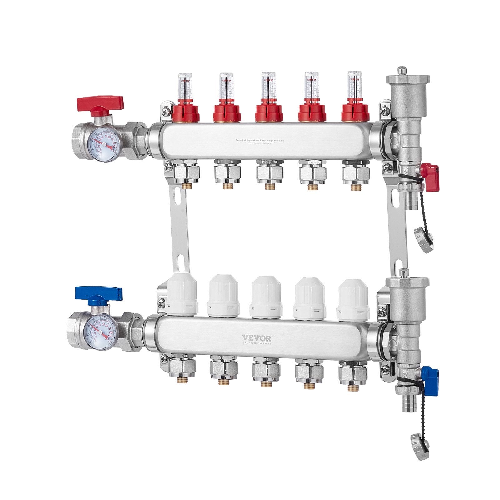 5-Branch Radiant Heat Manifold, 1/2