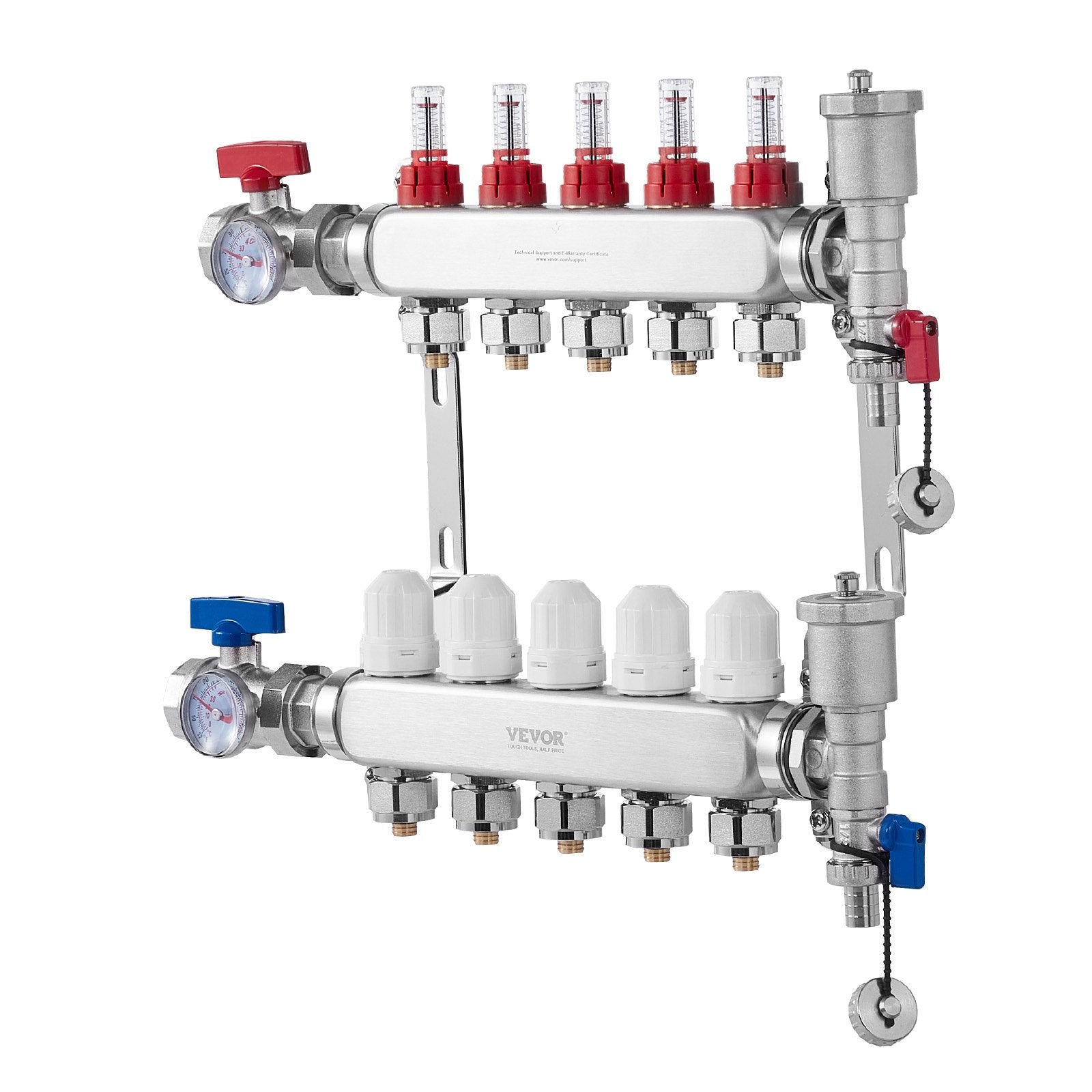 5-Branch Radiant Heat Manifold, 1/2