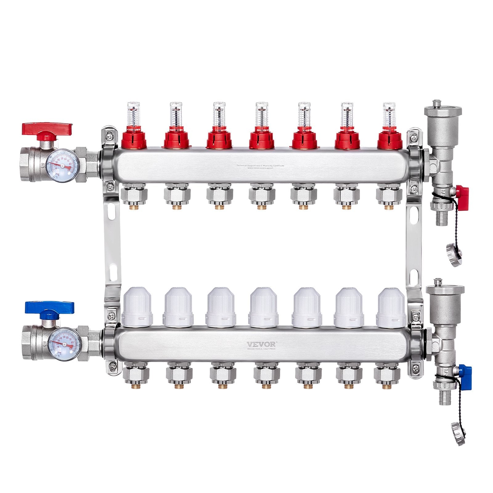 7-Branch Radiant Heat Manifold, 1/2