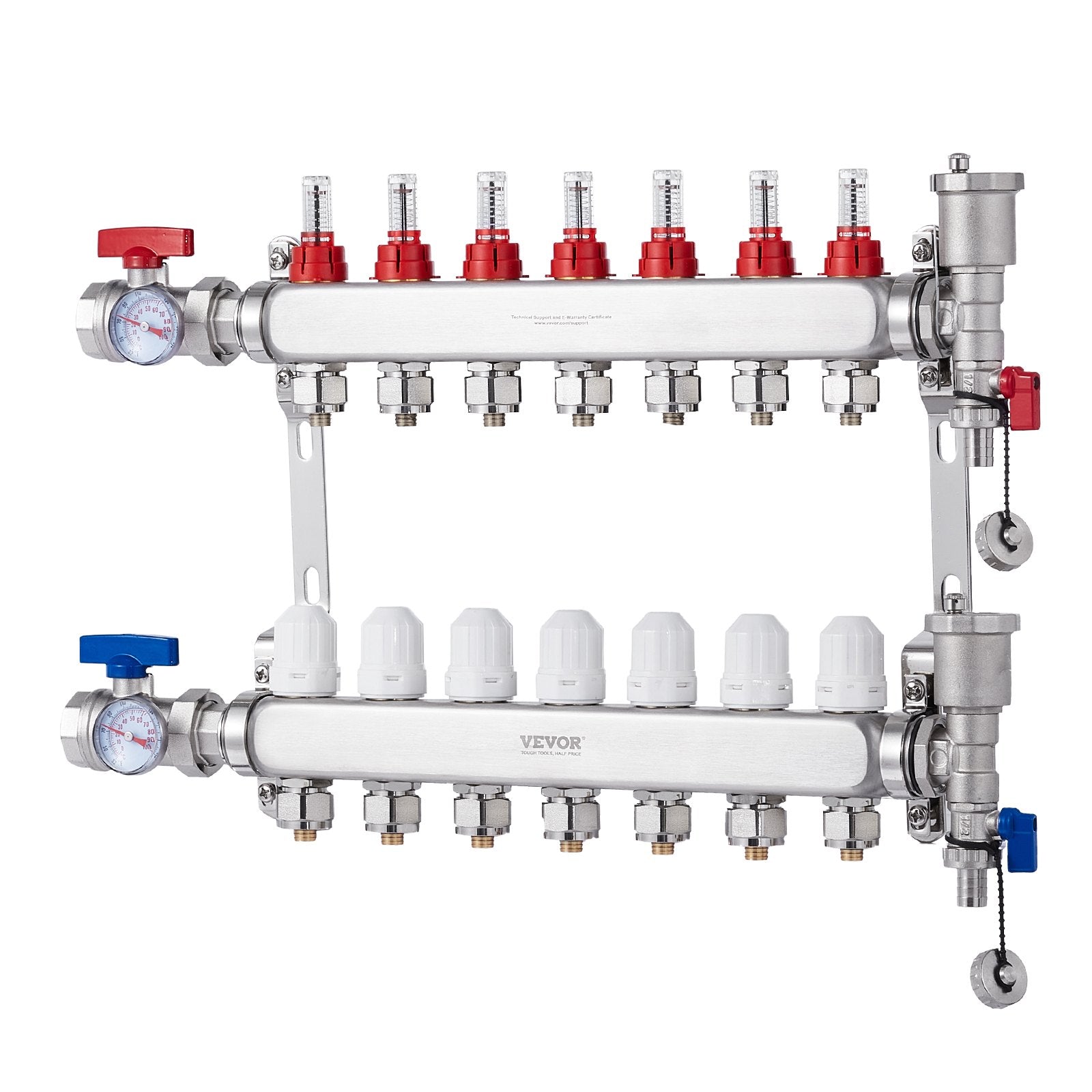 7-Branch Radiant Heat Manifold, 1/2