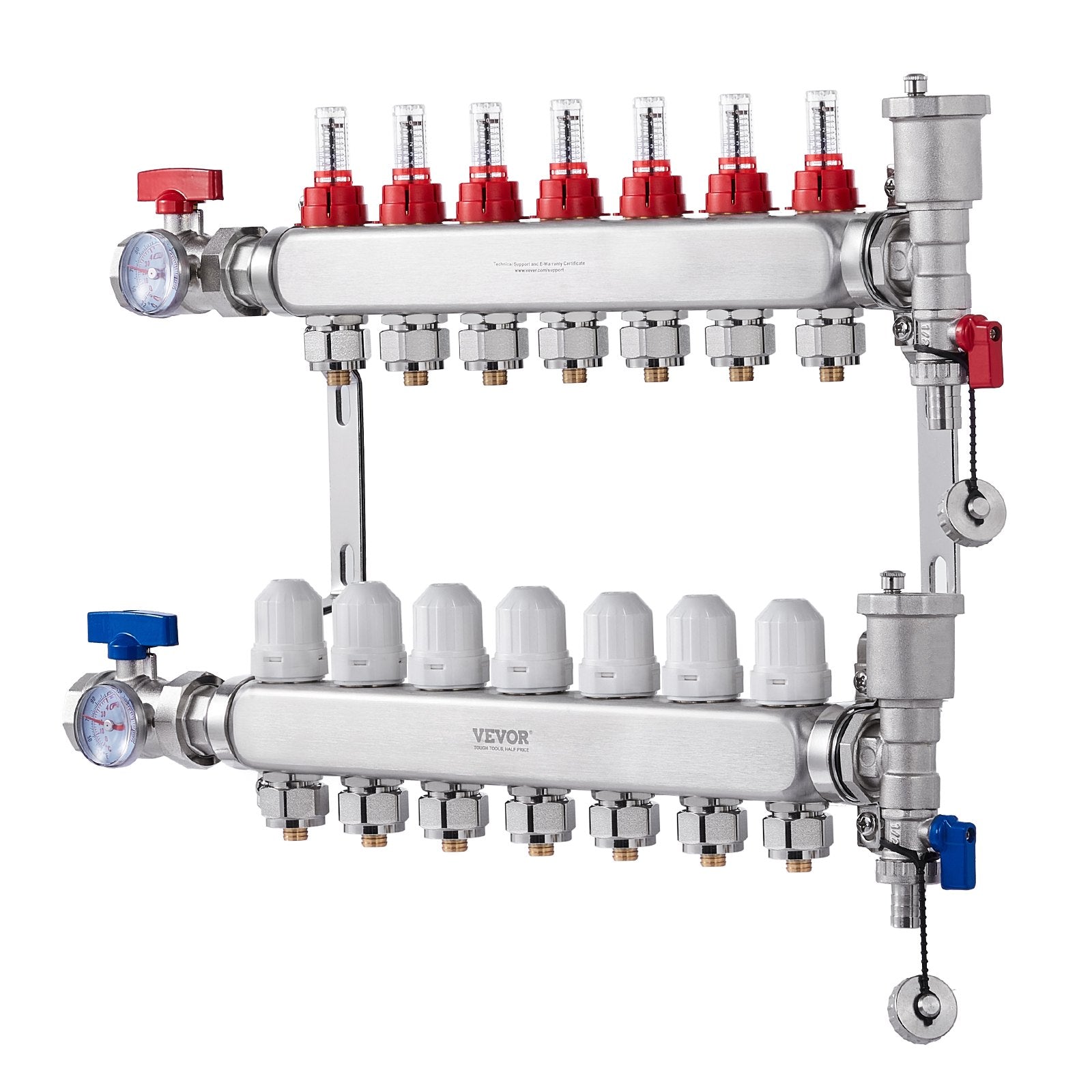 7-Branch Radiant Heat Manifold, 1/2