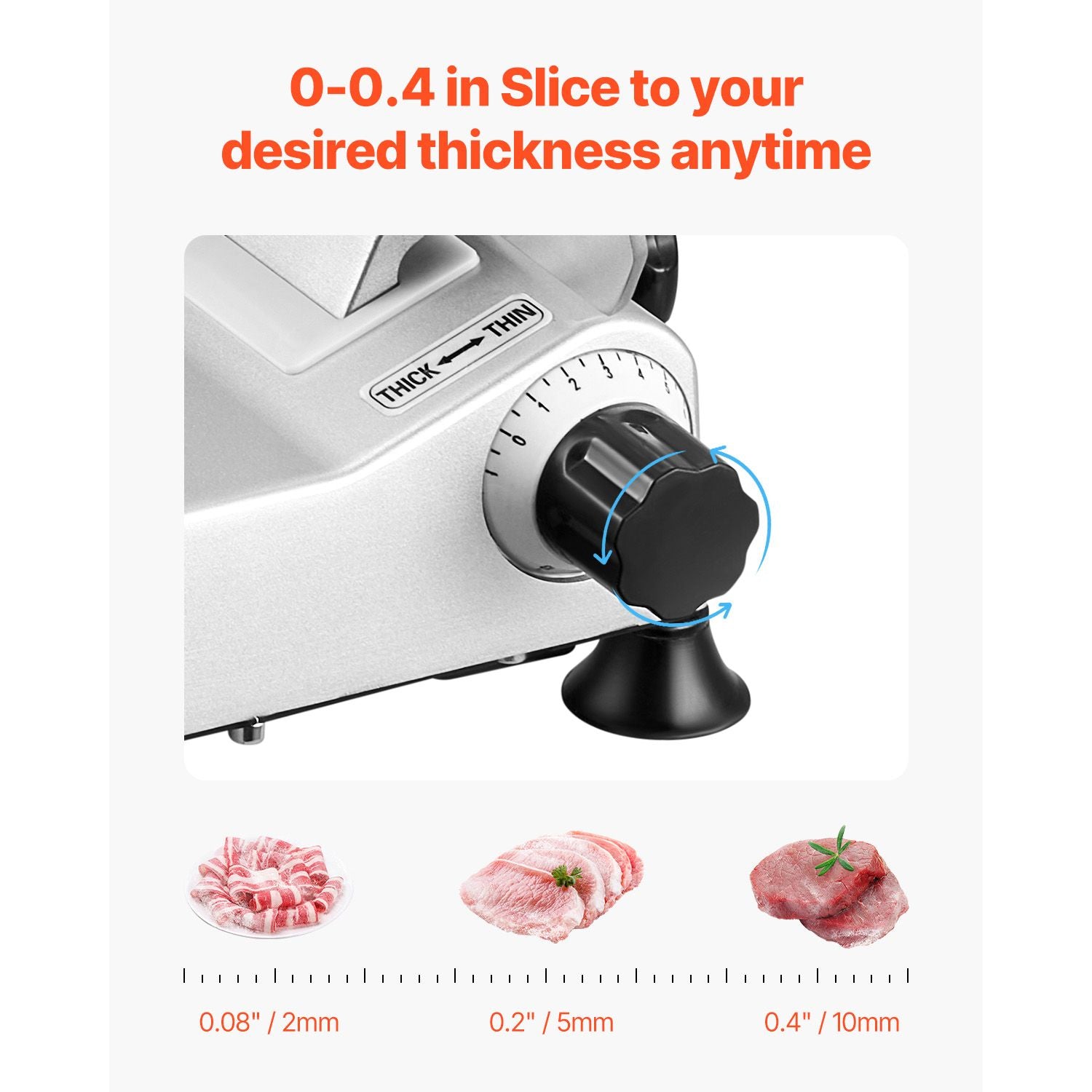 Meat Slicer 180W 250 mm Electric Deli Food Slicer for Meat Bread Cheese