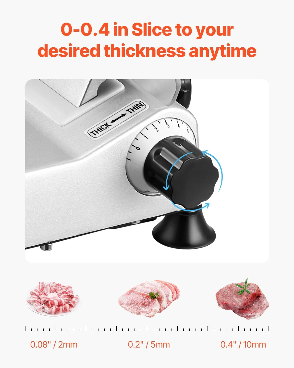 Meat Slicer 180W 250 mm Electric Deli Food Slicer for Meat Bread Cheese