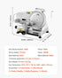 Meat Slicer 180W 250 mm Electric Deli Food Slicer for Meat Bread Cheese