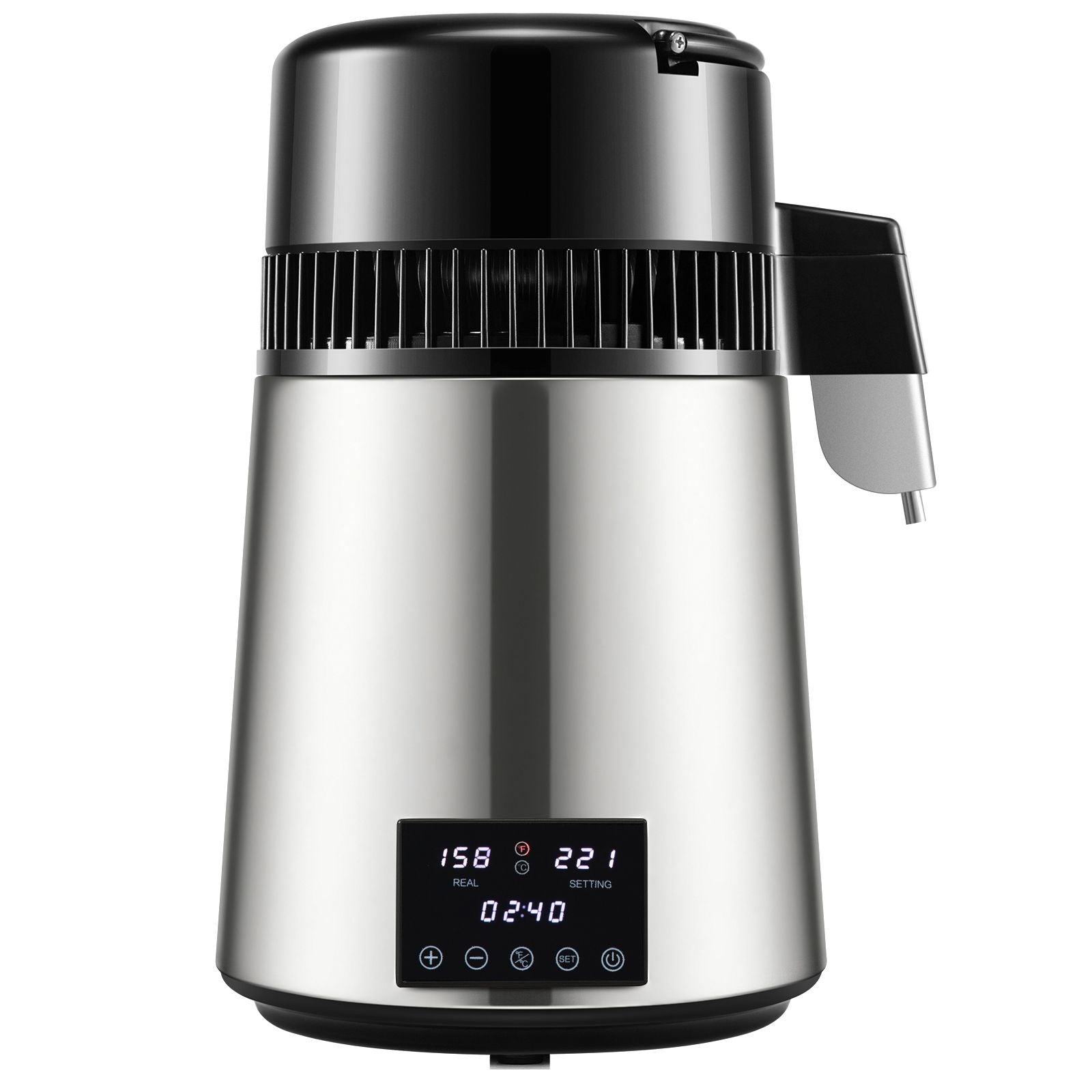 4L Water Distiller 1.5L/H Distilled Water Maker Timing Dual-Temp Silver