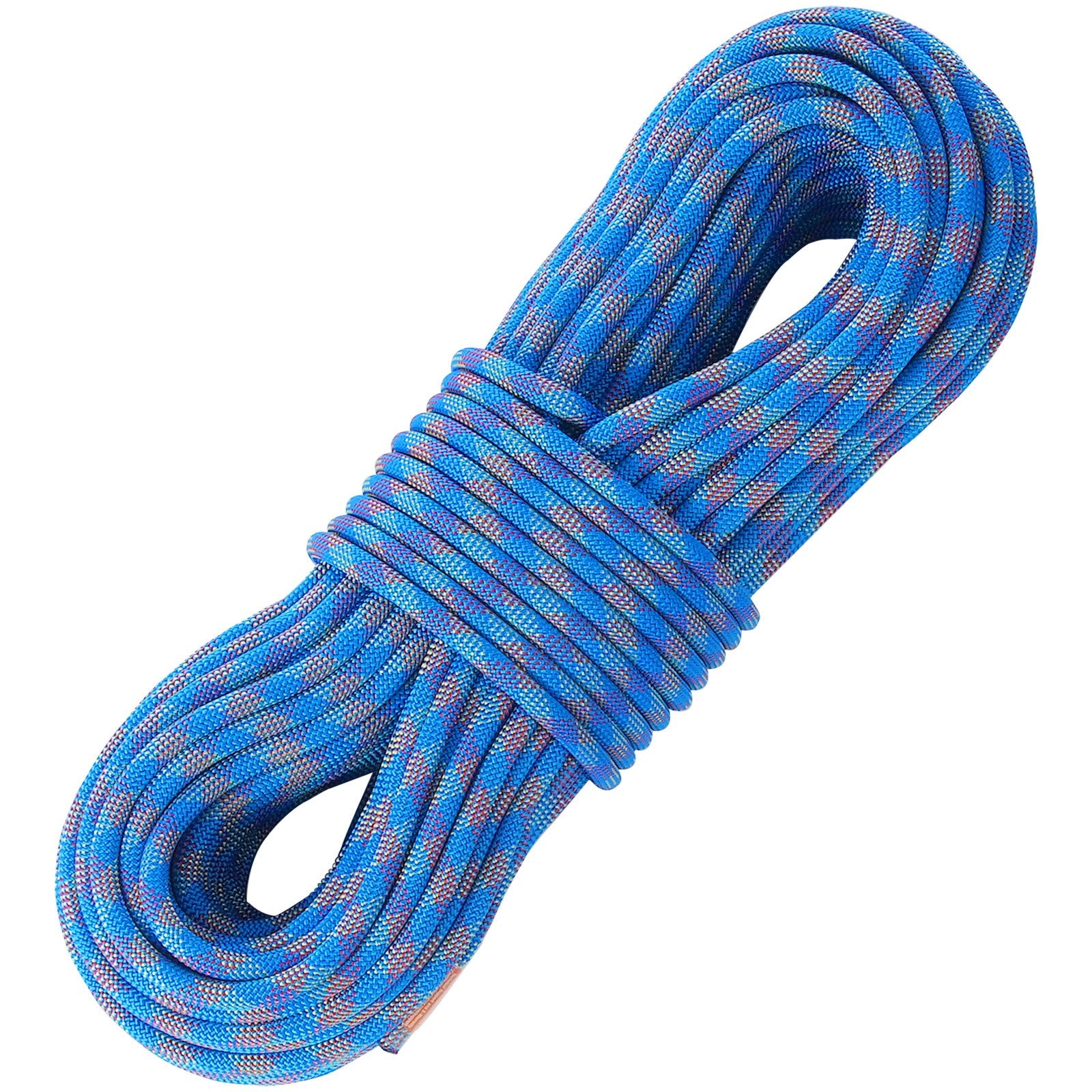 10.2mm Dynamic Climbing Rope, 70M(230ft) Outdoor Rock Climbing Rope 25KN Breaking Tension, Stretchable Fiber Rope with Steel Snap Hooks for Escape, Rappelling, Fire Rescue, Blue
