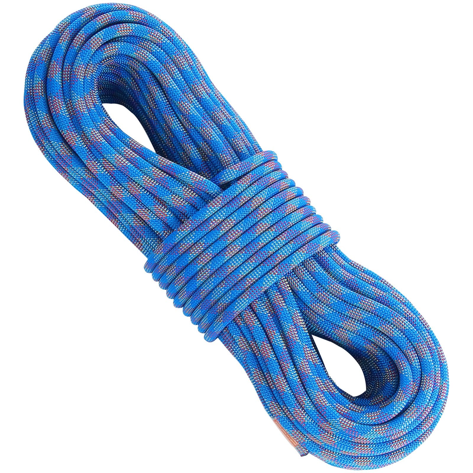 10.2mm Dynamic Climbing Rope, 70M(230ft) Outdoor Rock Climbing Rope 25KN Breaking Tension, Stretchable Fiber Rope with Steel Snap Hooks for Escape, Rappelling, Fire Rescue, Blue