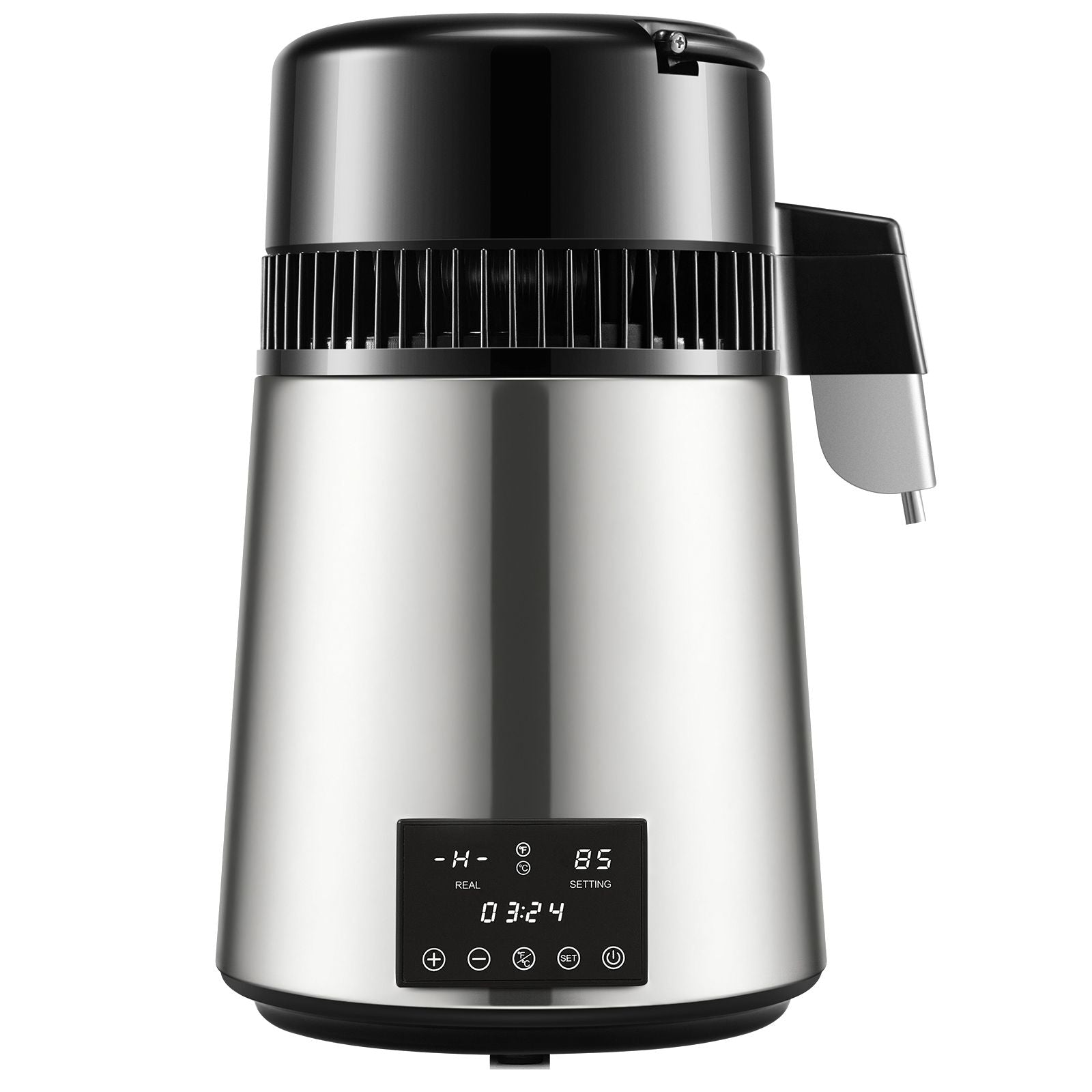 4L Water Distiller Distilled Water Maker 1 L/H w/ Timing Dual-Temp Silver