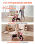 Toddler Tricycle & Stroller for 18 Months to 5 Year Old, Kids Trike with Parent Push Handle, Adjustable Seat & Storage for Outdoor Play, Tricycle for Toddlers, Birthday Toy for Boys and Girls