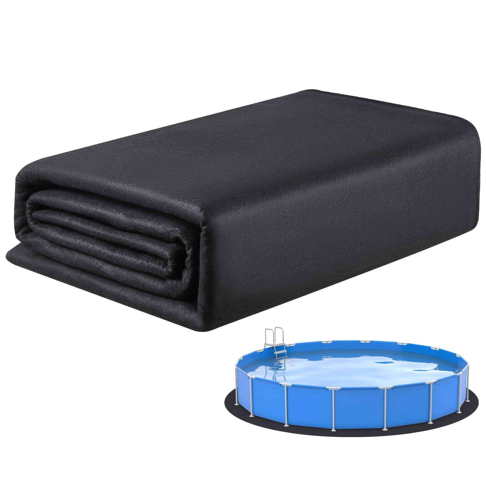 21ft Round Pool Liner Pad, Pool Liner Pad for Above Ground Swimming Pools, Extra-Thick Pool Mat, Prevents Punctures, Recycled Geotextile Material Underlayment Pad, Extend Liner Life