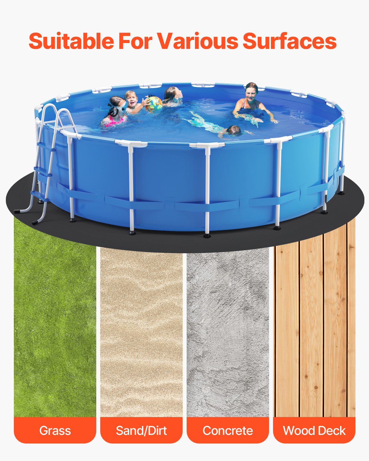 21ft Round Pool Liner Pad, Pool Liner Pad for Above Ground Swimming Pools, Extra-Thick Pool Mat, Prevents Punctures, Recycled Geotextile Material Underlayment Pad, Extend Liner Life