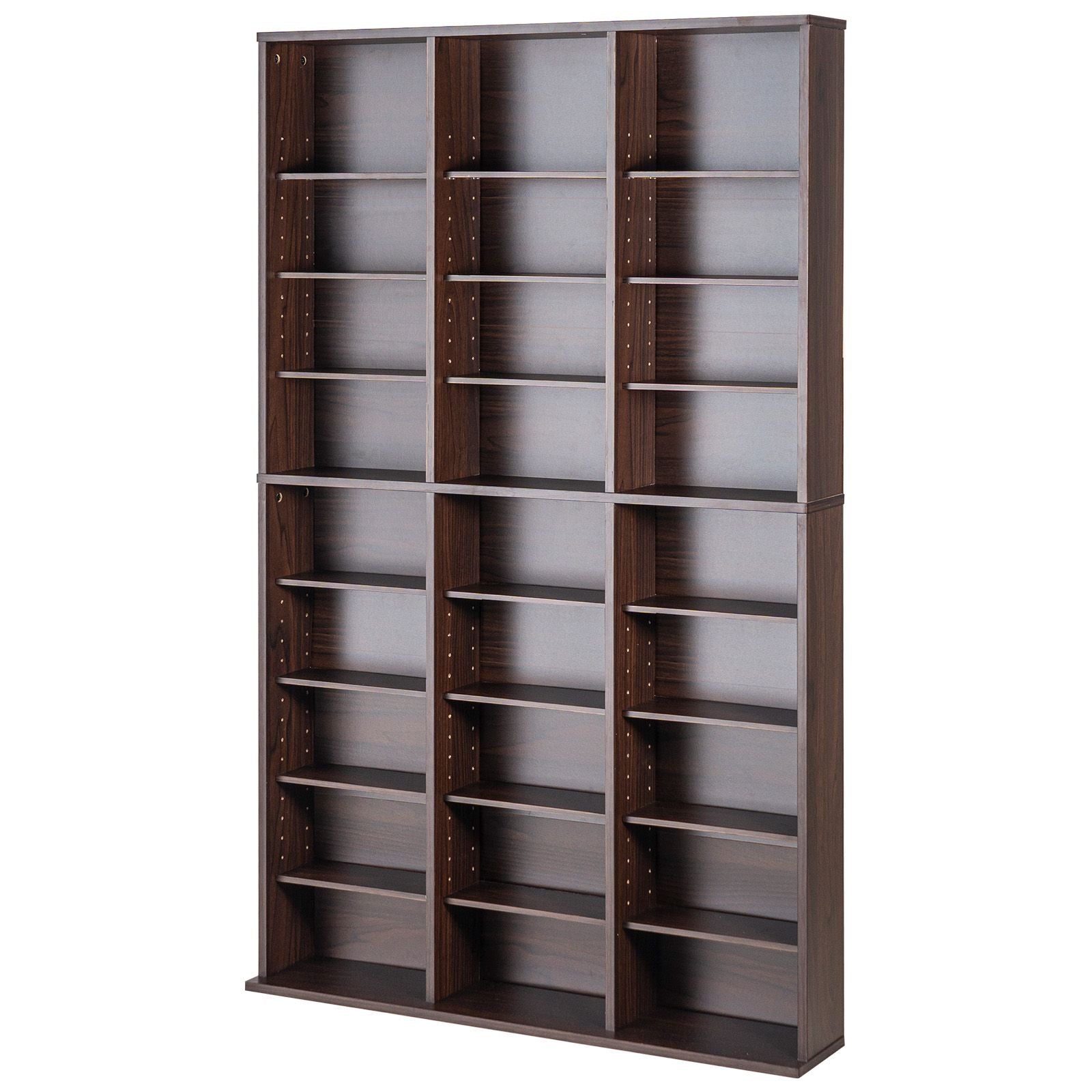 Media Storage Cabinet, 9-layer DVD Shelf Holds up to 756 CDs, Adjustable CD Shelves 27 Compartments, Protects & Organizes Music, Movie, Video Games or Memorabilia Collections, Espresso