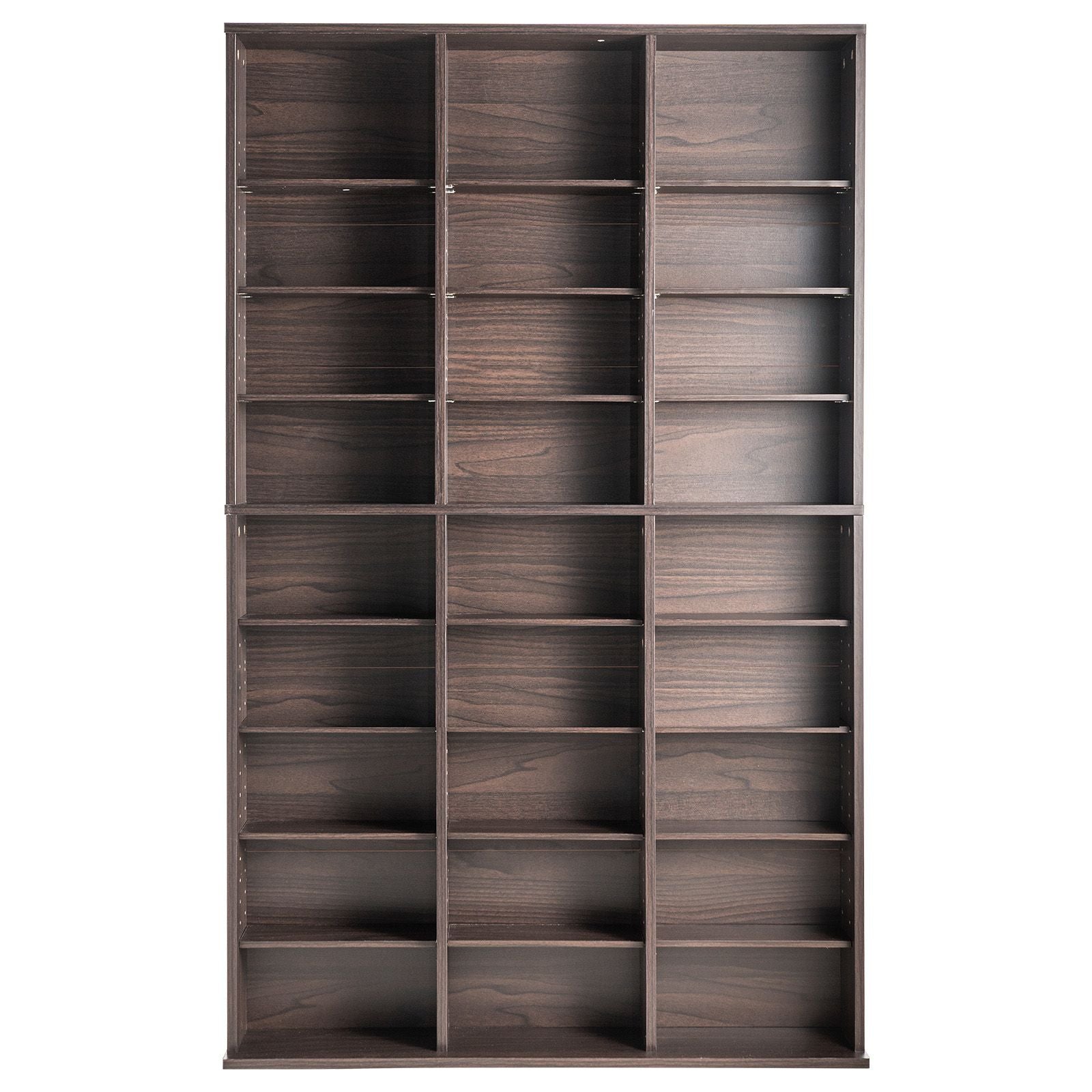 Media Storage Cabinet, 9-layer DVD Shelf Holds up to 756 CDs, Adjustable CD Shelves 27 Compartments, Protects & Organizes Music, Movie, Video Games or Memorabilia Collections, Espresso
