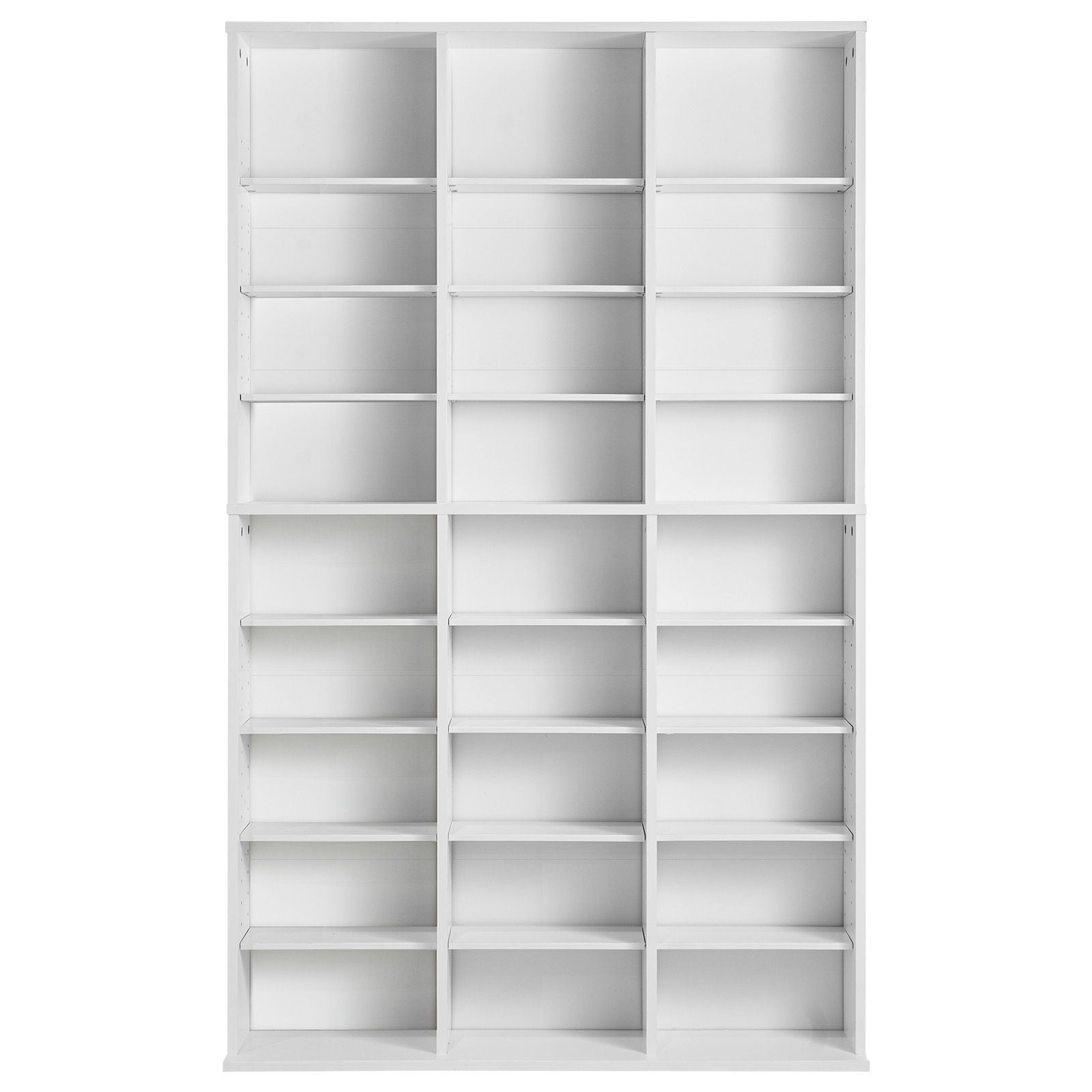 Media Storage Cabinet, 9-layer DVD Shelf Holds up to 756 CDs, Adjustable CD Shelves 27 Compartments, Protects & Organizes Music, Movie, Video Games or Memorabilia Collections,White