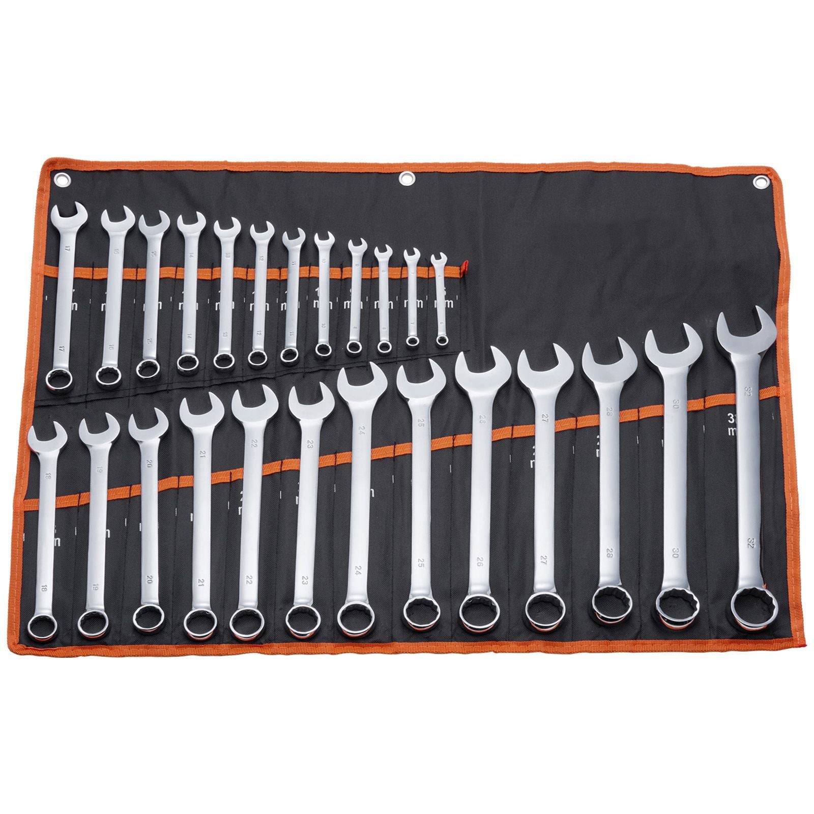 Combination Wrench Set 25-Piece Metric 6 mm to 32 mm with Roll-up Pouch