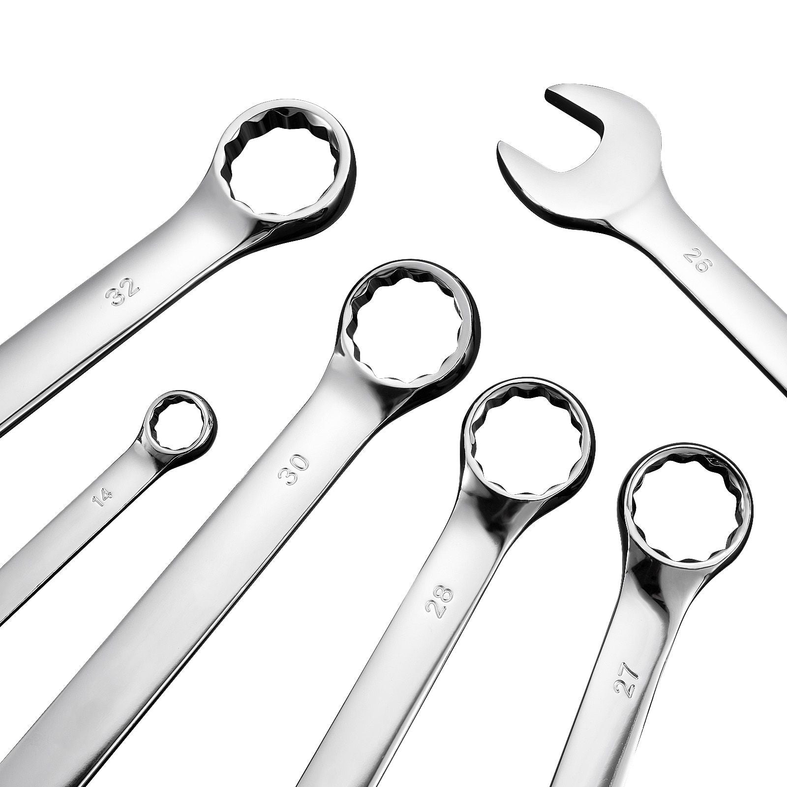 Combination Wrench Set 25-Piece Metric 6 mm to 32 mm with Roll-up Pouch