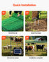 Electric Fence Netting, 0.88 x 49.98 m, PE Net Fencing with Posts & Double-Spiked Stakes, Utility Portable Mesh for Goats, Sheep, Lambs, Deer, Hogs, Dogs, Used in Backyards, Farms, and Ranches