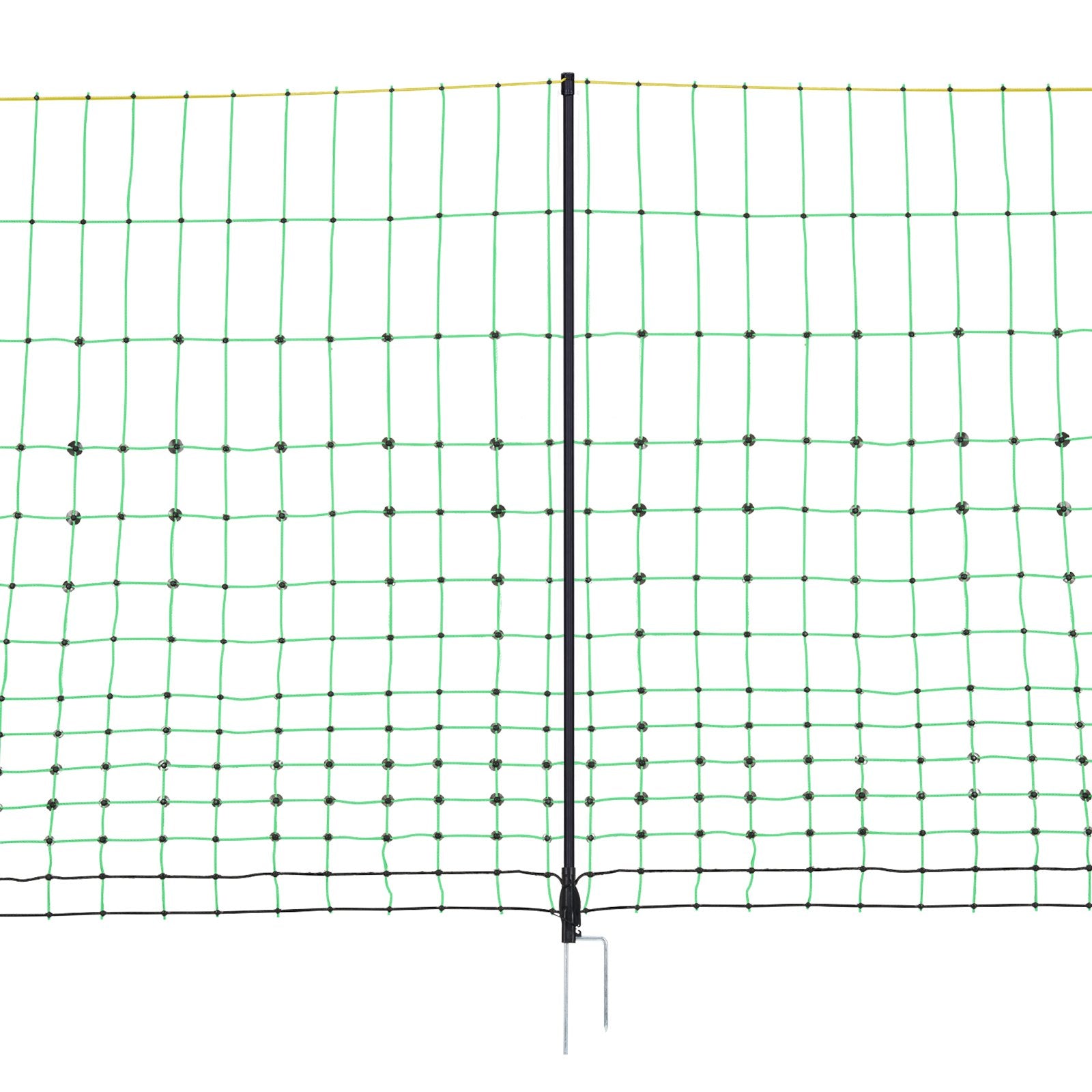 Electric Fence Netting, 0.88 x 49.98 m, PE Net Fencing with Posts & Double-Spiked Stakes, Utility Portable Mesh for Goats, Sheep, Lambs, Deer, Hogs, Dogs, Used in Backyards, Farms, and Ranches