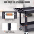 Utility Service Cart, 2 Shelf 550LBS Heavy Duty Plastic Rolling Utility Cart with 360° Swivel Wheels (2 with Brakes), Large Lipped Shelf, Ergonomic Storage Handle for Warehouse/Garage/Cleaning