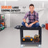 Utility Service Cart, 2 Shelf 550LBS Heavy Duty Plastic Rolling Utility Cart with 360° Swivel Wheels, Medium Lipped Shelf, Ergonomic Storage Handle for Warehouse/Garage/Cleaning/Office