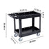 Utility Service Cart, 2 Shelf 550LBS Heavy Duty Plastic Rolling Utility Cart with 360° Swivel Wheels, Medium Lipped Shelf, Ergonomic Storage Handle for Warehouse/Garage/Cleaning/Office