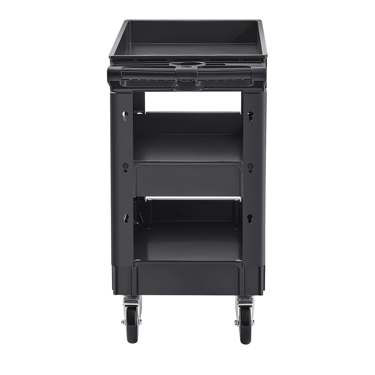 550lbs 3 Shelf Heavy Duty Utility Cart Plastic Rolling Service Trolley