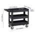 550lbs 3 Shelf Heavy Duty Utility Cart Plastic Rolling Service Trolley