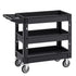 550lbs 3 Shelf Heavy Duty Utility Cart Plastic Rolling Service Trolley