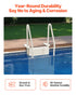 4-Step White Robust Pool Ladder of 2 Handrails for 1219.2-1371.6 mm Pools