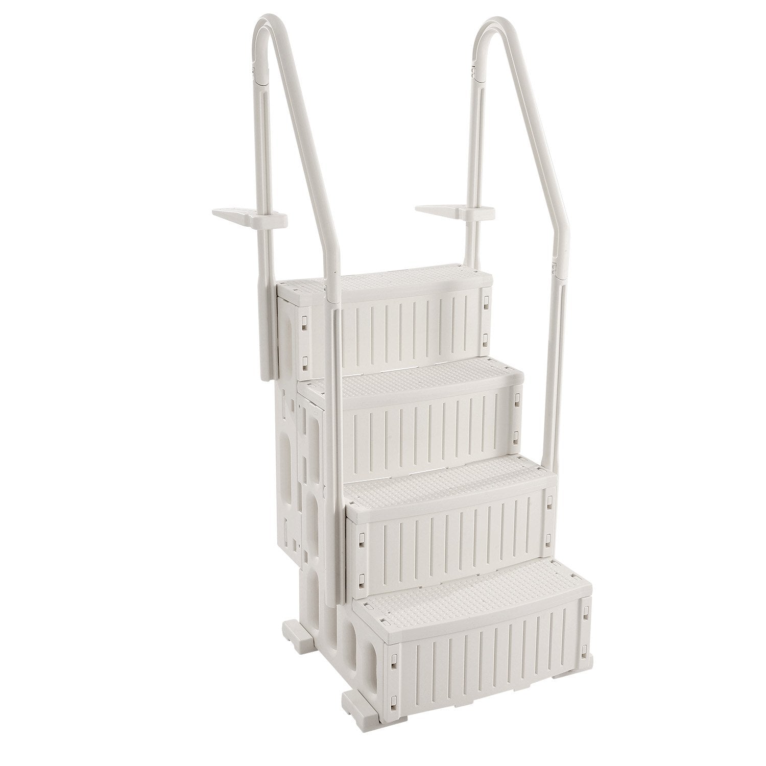 4-Step White Robust Pool Ladder of 2 Handrails for 1219.2-1371.6 mm Pools