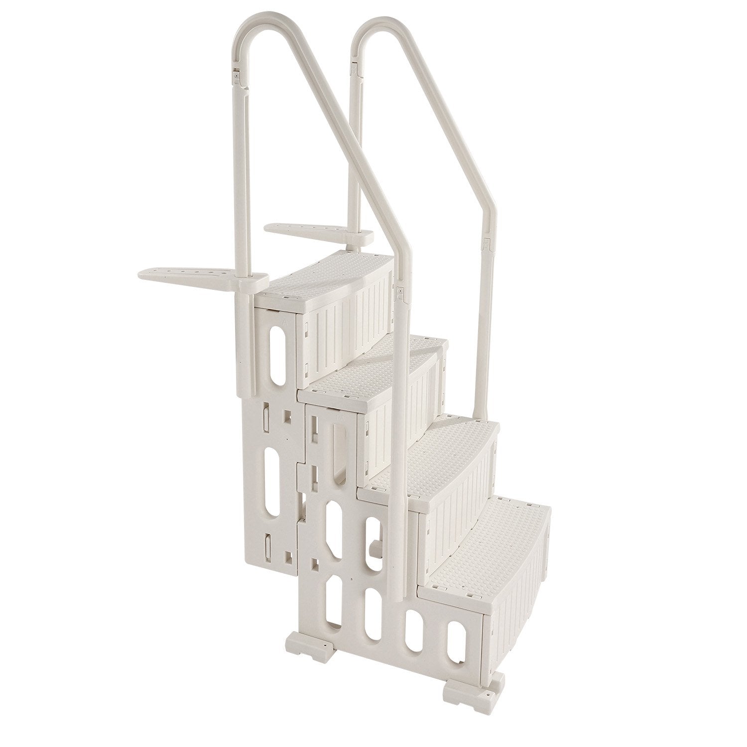 4-Step White Robust Pool Ladder of 2 Handrails for 1219.2-1371.6 mm Pools