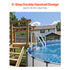 4-Step Grey Robust Pool Ladder of 2 Handrails for 1219.2-1371.6 mm Pools
