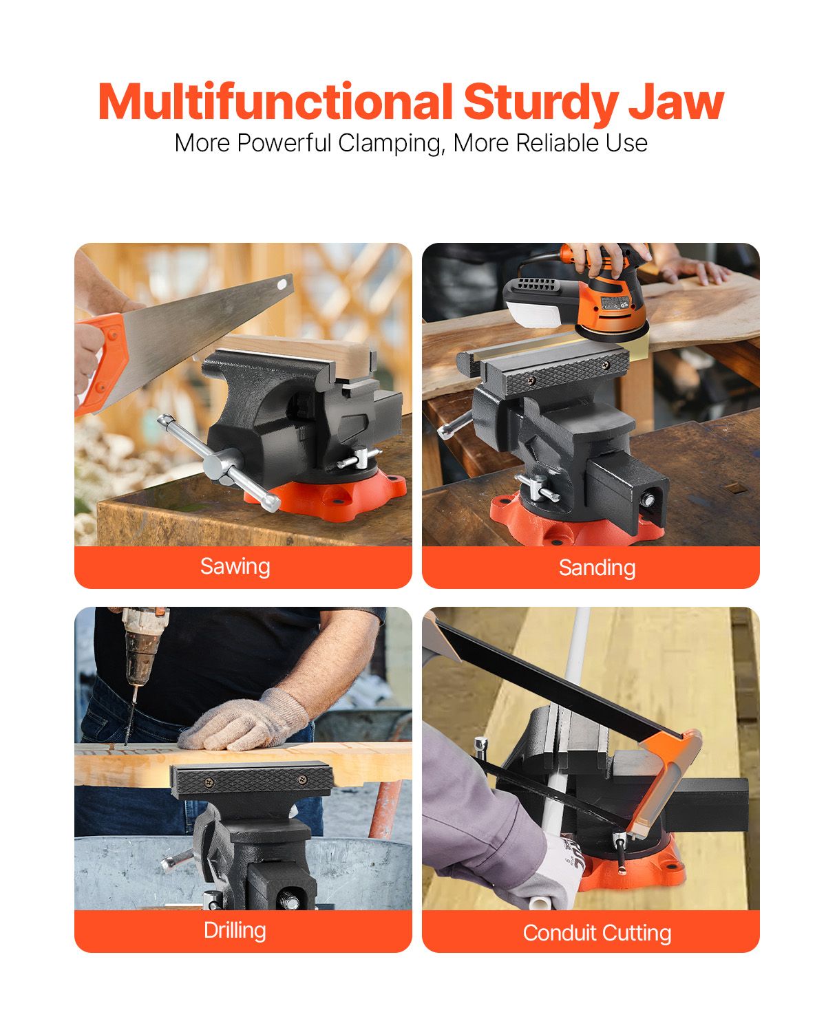 140mm Bench Vise Heavy Duty Swivel Workbench Vice with Pipe Jaws