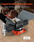 Bench Vise, 140 mm Jaw Width, 140 mm Max Jaw Opening Multipurpose Vise with 360° Swivel Locking Base, 73 mm Throat, Heavy Duty Ductile Iron Workbench Vise, Two-Way Jaws for Clamping Round Pipes