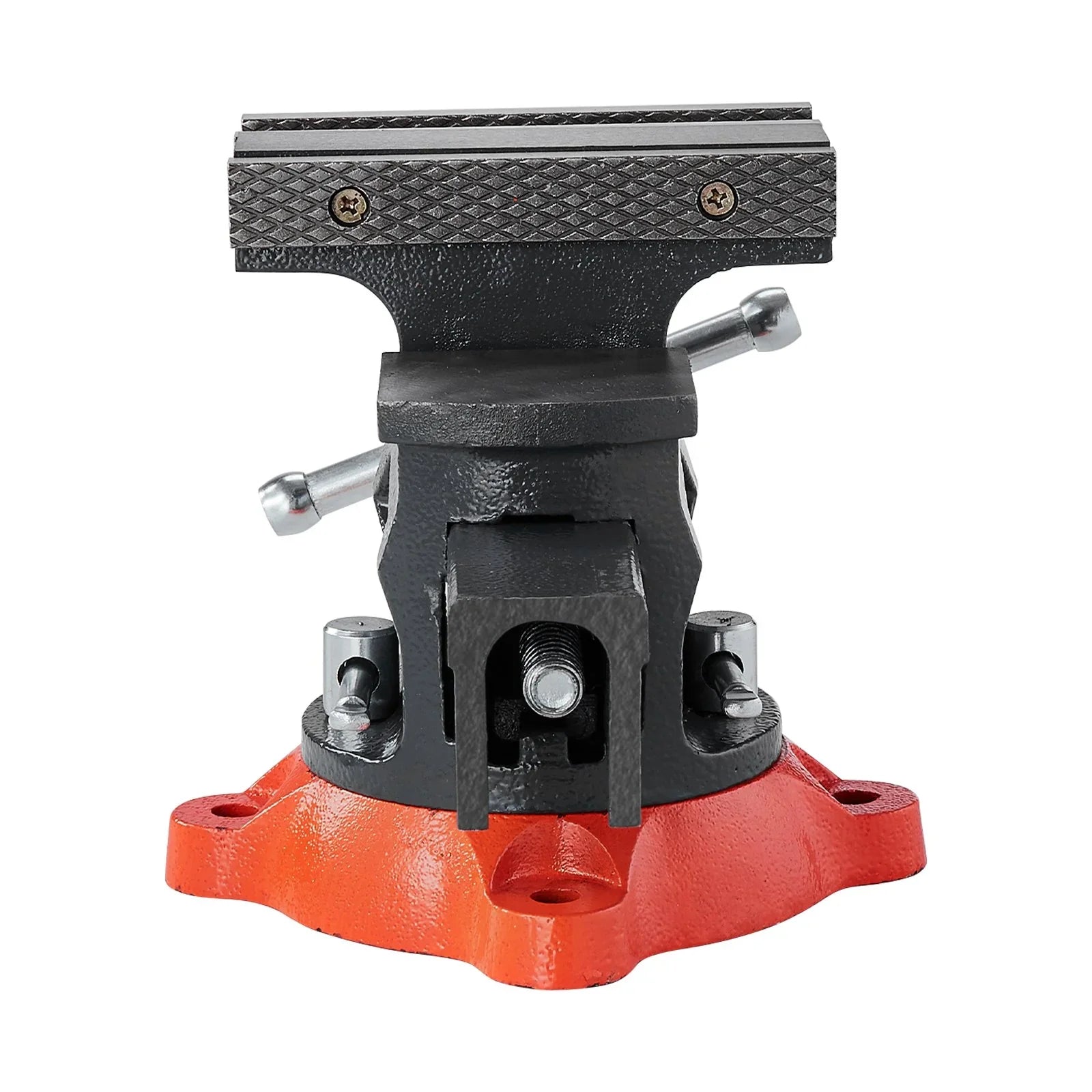 Bench Vise, 140 mm Jaw Width, 140 mm Max Jaw Opening Multipurpose Vise with 360° Swivel Locking Base, 73 mm Throat, Heavy Duty Ductile Iron Workbench Vise, Two-Way Jaws for Clamping Round Pipes