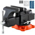 Bench Vise, 127 mm Jaw Width, 125 mm Max Jaw Opening Multipurpose Vise with 360° Swivel Locking Base, 71 mm Throat, Heavy Duty Ductile Iron Workbench Vise with Anvil, for Clamping Round Pipes