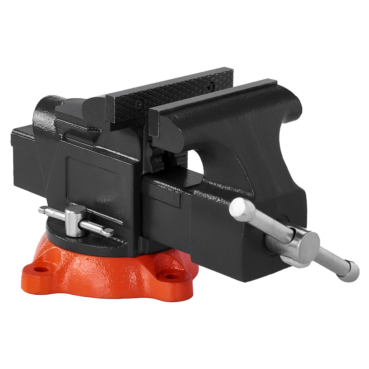 Bench Vise, 127 mm Jaw Width, 125 mm Max Jaw Opening Multipurpose Vise with 360° Swivel Locking Base, 71 mm Throat, Heavy Duty Ductile Iron Workbench Vise with Anvil, for Clamping Round Pipes