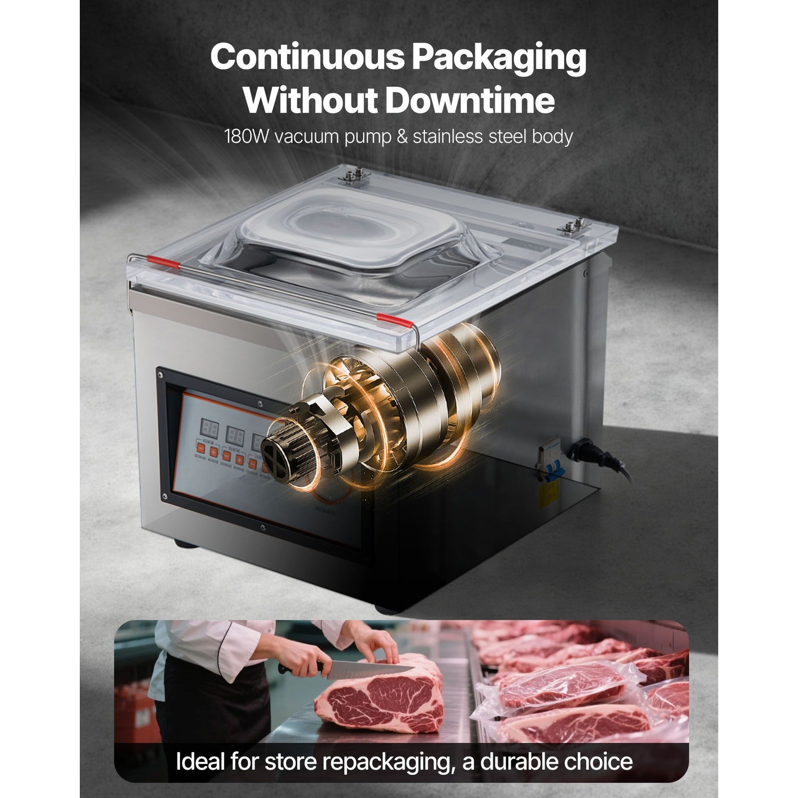 DZ-260C Digital Vacuum Sealer Food Vacuum Sealing Packing Machine 220V