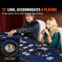 8 Player Foldable Poker Table, Blackjack Texas Holdem Poker Table with Padded Rails and Stainless Steel Cup Holders, Portable Folding Card Board Game Table,183cm Oval Casino Leisure Table, Blue