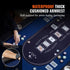 8 Player Foldable Poker Table, Blackjack Texas Holdem Poker Table with Padded Rails and Stainless Steel Cup Holders, Portable Folding Card Board Game Table,183cm Oval Casino Leisure Table, Blue