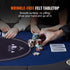 8 Player Foldable Poker Table, Blackjack Texas Holdem Poker Table with Padded Rails and Stainless Steel Cup Holders, Portable Folding Card Board Game Table,183cm Oval Casino Leisure Table, Blue