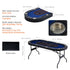 8 Player Foldable Poker Table, Blackjack Texas Holdem Poker Table with Padded Rails and Stainless Steel Cup Holders, Portable Folding Card Board Game Table,183cm Oval Casino Leisure Table, Blue