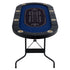 8 Player Foldable Poker Table, Blackjack Texas Holdem Poker Table with Padded Rails and Stainless Steel Cup Holders, Portable Folding Card Board Game Table,183cm Oval Casino Leisure Table, Blue
